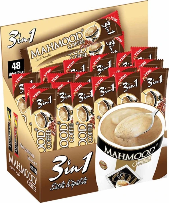Mahmood Coffee 3ü1 Arada Sütlü Köpüklü 18 gr 48li