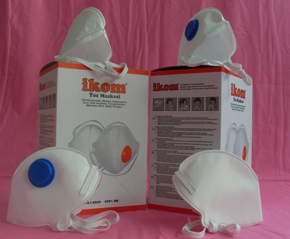 İKOM MASKE FFP2 VENTİLLİ TOZ VİRÜS BAKTERİ KORUNMA MASKESİ