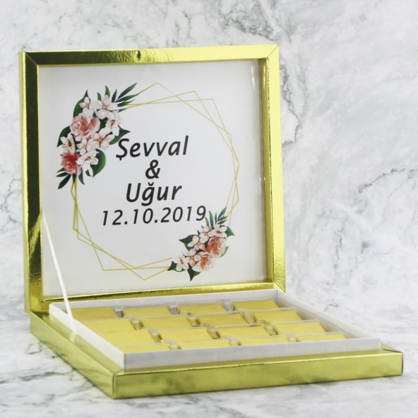 48 Adet İsim Etiketli Söz Nişan Madlen Çikolatası - 4