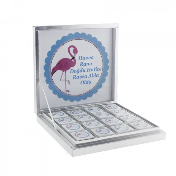 48 Adet İsim Etiketli Flamingo Madlen Bebek Çikolatası - 3