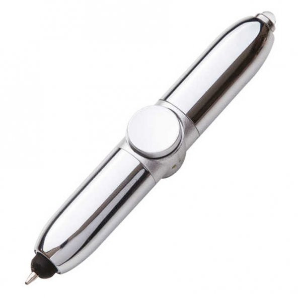 İsime Özel Led Işıklı Stres Çarkı Dokunmatik Uçlu Metal Kalem