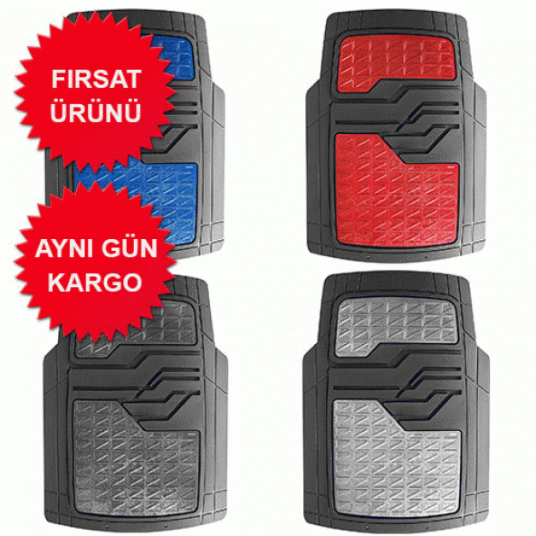 Universal 5 Parça Krom Kaplama Şık Oto Paspas Seti