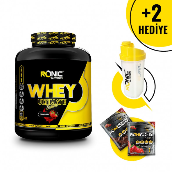 Ronic Nutrition Whey Ultimate Protein Tozu 2270 Gr Çilek Aromalı + 2 Adet Hediyeli