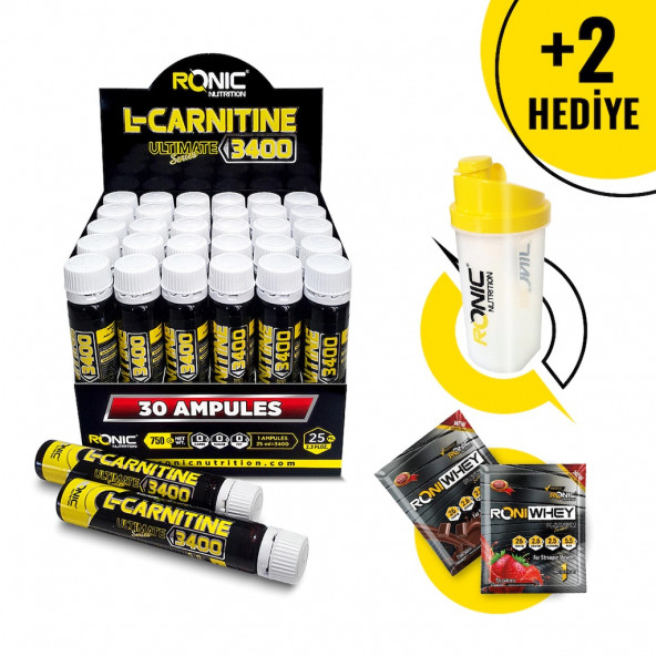 Ronic Nutrition L-Carnitine Karnitin 30 Lu Ampul Yağ Yakıcı + 2 Adet Hediyeli