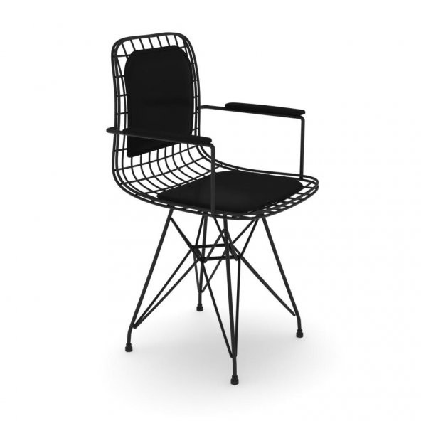 Knsz kafes tel sandalyesi 1 li mazlum syhsyh kolçaklı sırt minderli ofis cafe bahçe mutfak