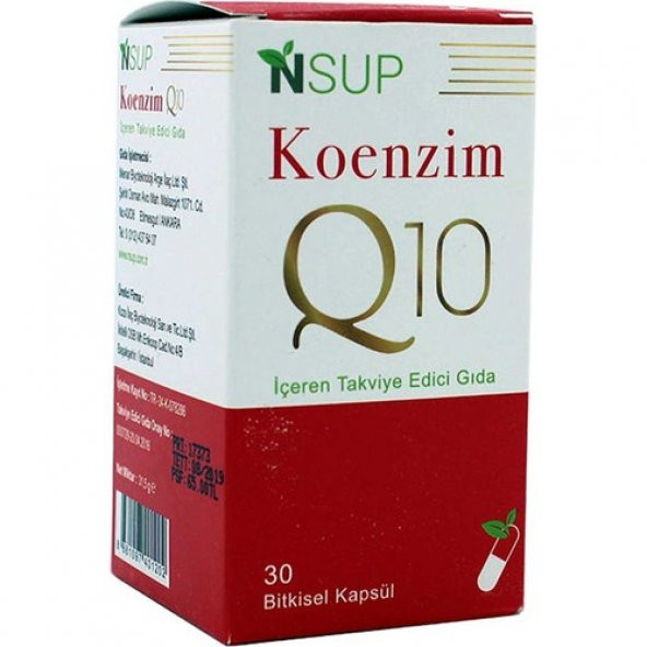 Nsup Koenzim Q10 - 100 Mg 30 Vegeteryan Kapsül