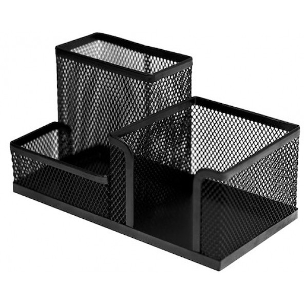 3 Bölmeli Metal Perforeli Organizer (SİYAH)