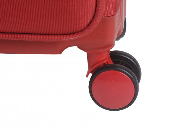 C.A.P Polo Hybrid 3lü Set Valiz Seti 8 Tekerlek Kırmızı 126 - 9