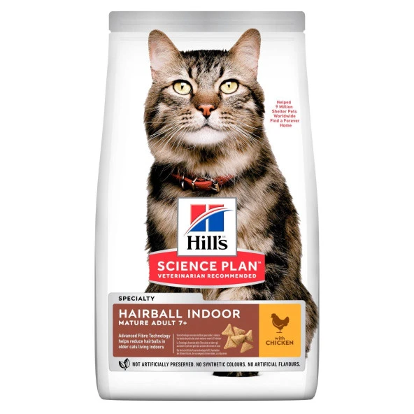 Hills +7 Hairball & İndoor Tavuk Etli Yaşlı Kedi Maması 1.5 Kg