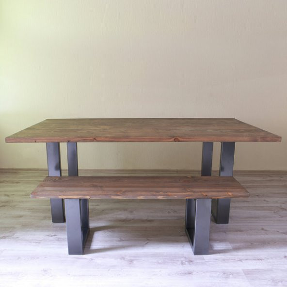 Mutfak masası doğal masa metal ayak bank sehpa doğal dekor masa