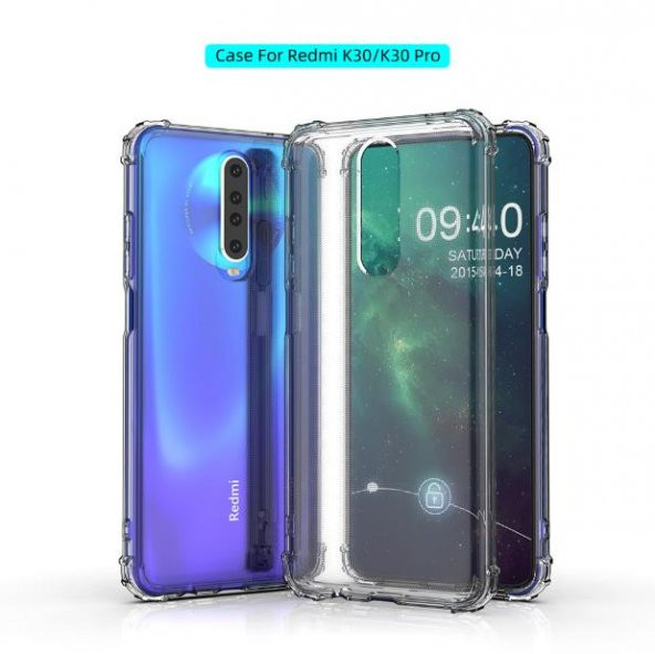 Xiaomi Redmi K30 Köşeleri Airbagli Tamamen Şeffaf Anti Şok Kılıf - 5