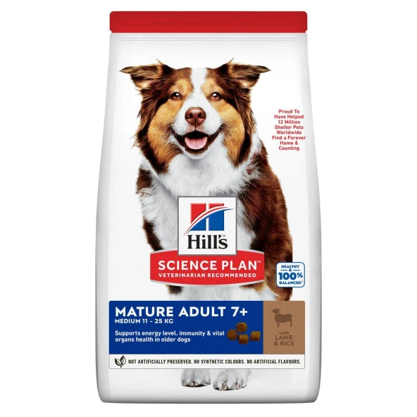 Hills Kuzu Etli +7 Orta Irk Yaşlı Köpek Maması 14 Kg