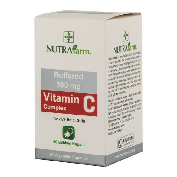 Dermoskin Nutrafarm Buffered Vitamin C - Complex 500 mg 60 Kapsül