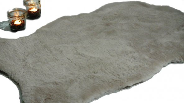 Başaran 70X100CM Yapay Tavşan Tüyü Post Halı, İpeksi dokunuş, Pofuduk - 2