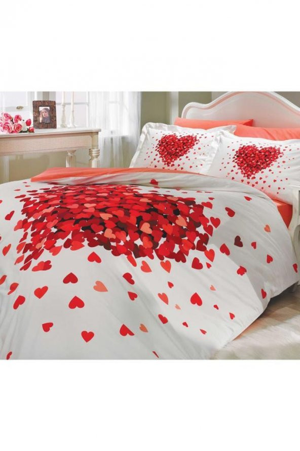 Juana Çift Kişilik Nevresim Takımı Kırmızı - Resim 2