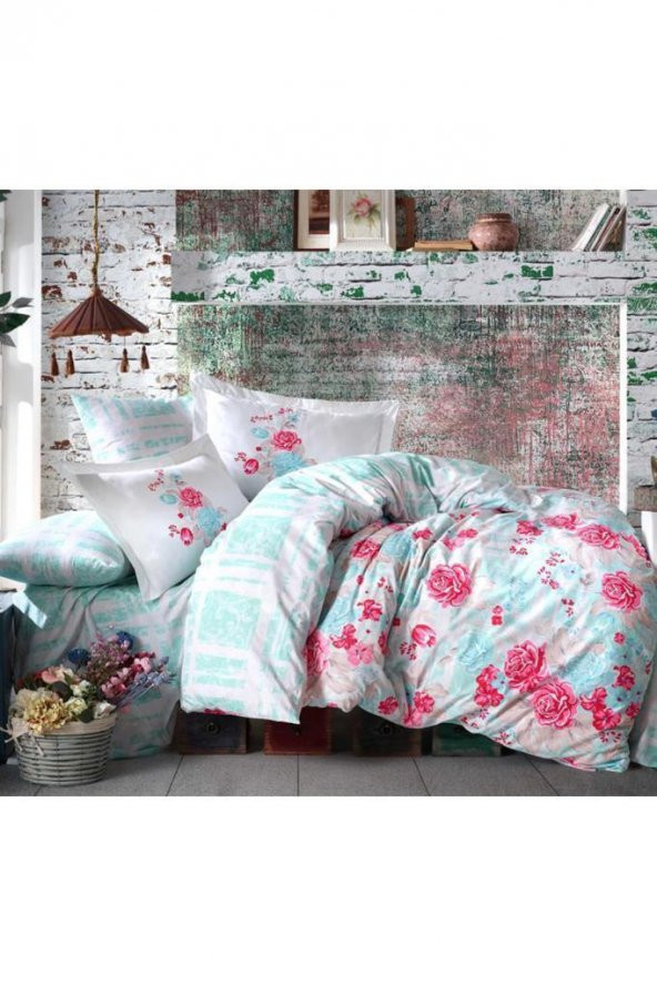 Florentina Çift Kişilik Nevresim Takımı Mint - Resim 2