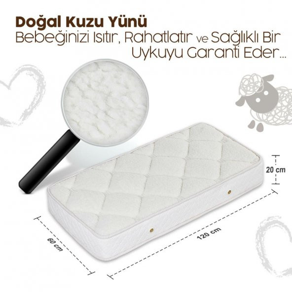 Kiwi 100 Organik Kuzu Yünü Bebek Yatağı - 7