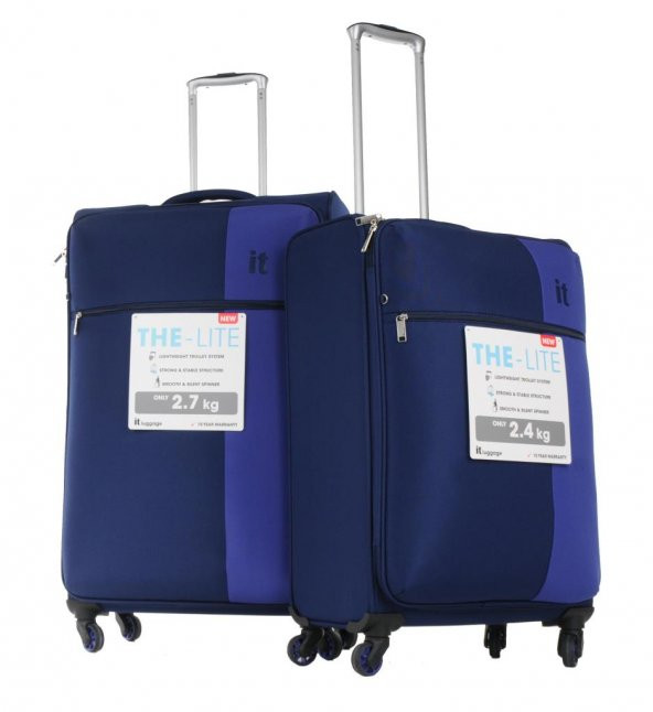 IT Luggage Büyük ve Orta Boy Kumaş İkili Valiz Set Lacivert  2152