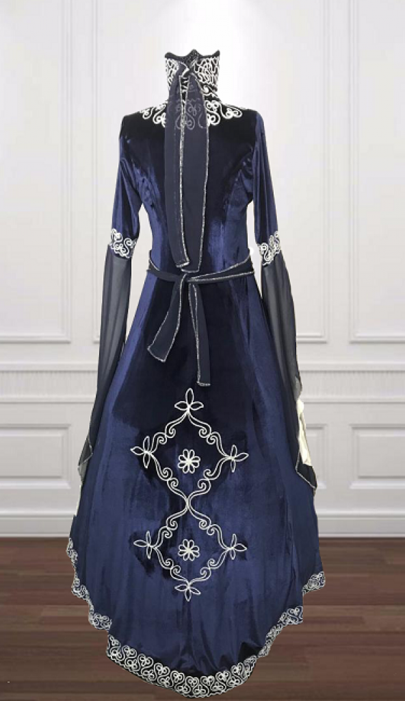 BİNDALLI KAFTAN KADİFE EL İŞİ NAKIŞ LACİVERT KIRMIZI BORDO YEŞİL - 5