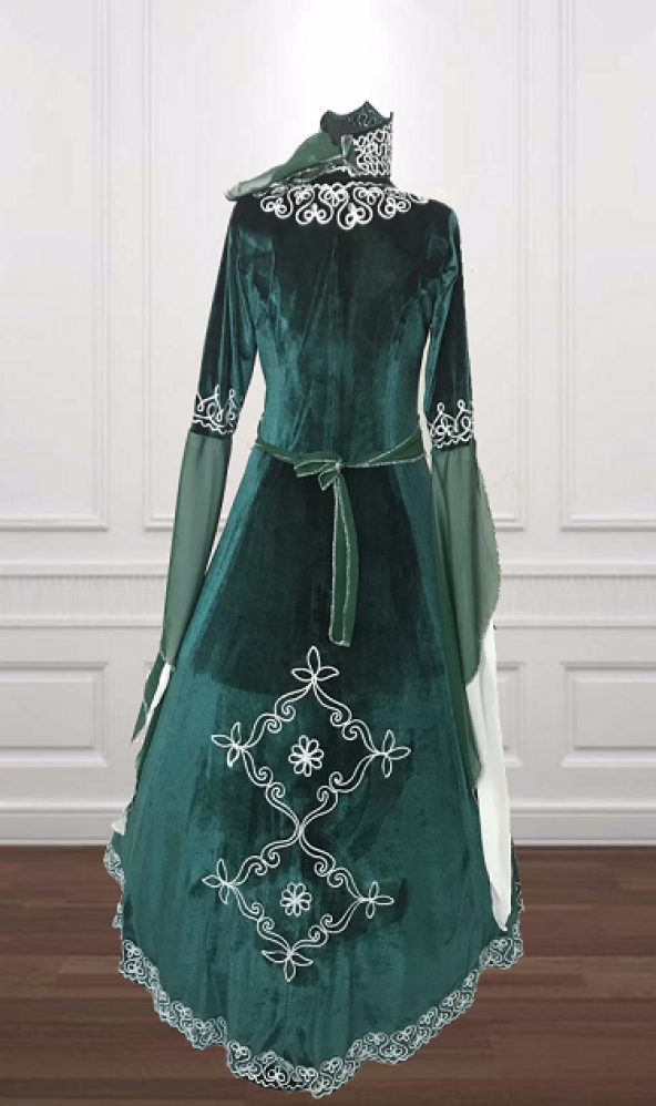BİNDALLI KAFTAN KADİFE EL İŞİ NAKIŞ LACİVERT KIRMIZI BORDO YEŞİL - 11