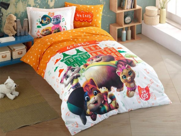Cats Style Çocuk Nevresim Takımı Turuncu - 1