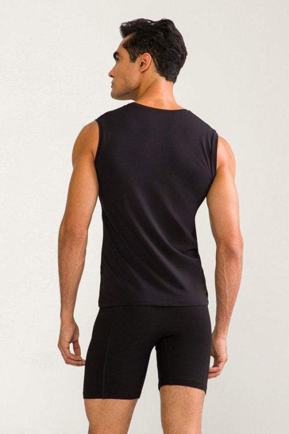D'S DAMAT Comfort V Yaka Kolsuz T-Shirt Siyah - 3