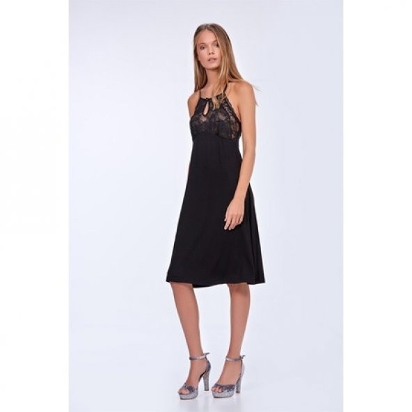 BONDY Ayça Pijama Sabahlık Takımı Siyah - 2