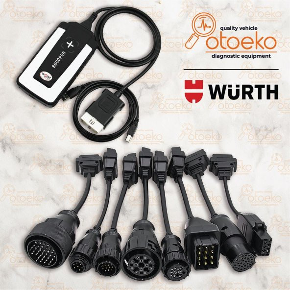 Würth Türkçe Araç Arıza Tespit Cihazı Bluetooth Wow Snooper - Ağır Vasıta Kablo Seti - 4