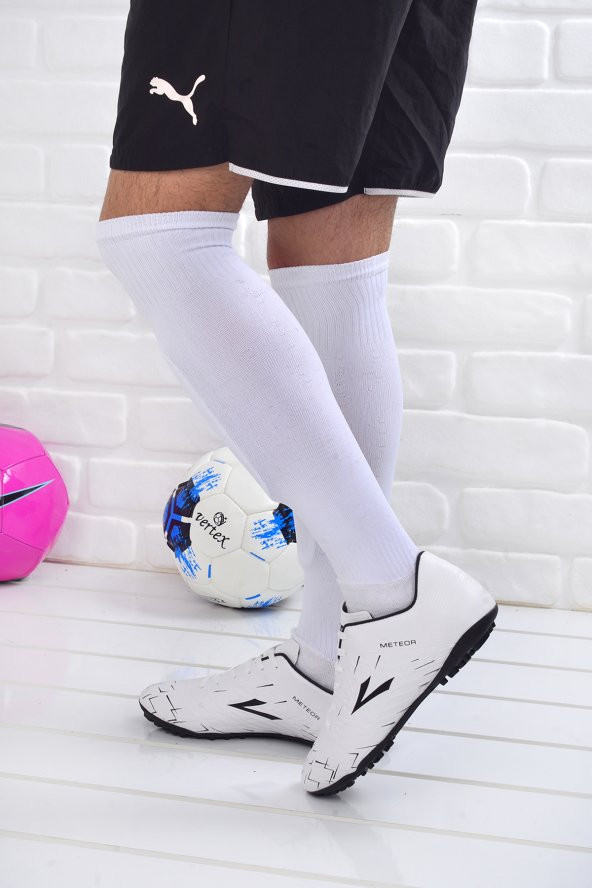 Lig Meteor Erkek Halı Saha Futbol Ayakkabısı Beyaz