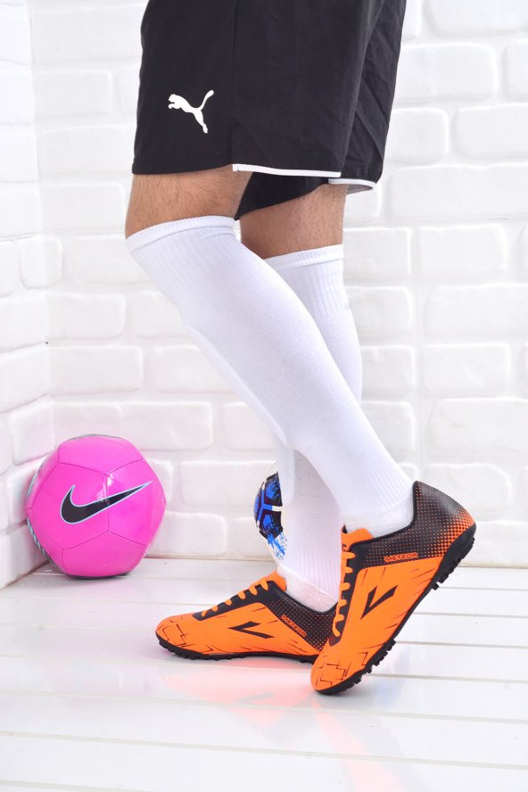 Lig Meteor Erkek Halı Saha Futbol Ayakkabısı Turuncu