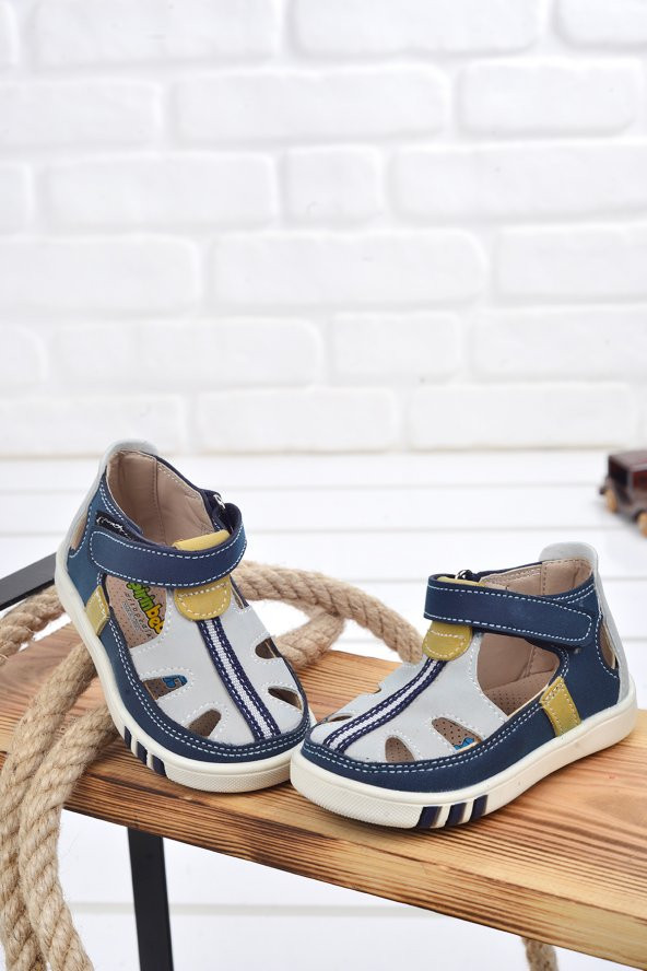 Kiko Kids Erkek Çocuk İlk Adım Ayakkabı Şb 2256-61 Lacivert - Gri
