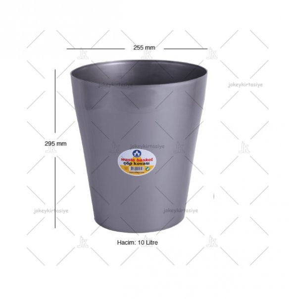 Sıkıştırmalı Waste basket Çöp Kutusu 10 litre, Çöp kovası (GRİ)