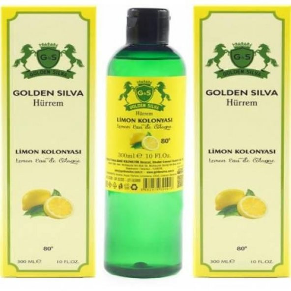 Golden Silva Hürrem Limon Kolonyası 80 Derece 300 ml (300ml X 2 Adet = 600 ml)