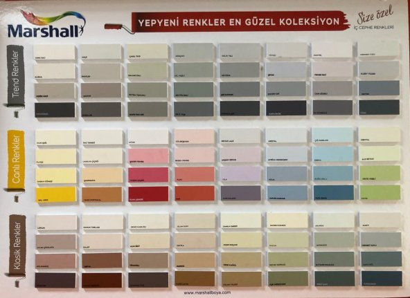 7.5 lt Marshall Sil-Pak Silinebilir İç Cephe Boyası Tüm Renkler - Resim 3