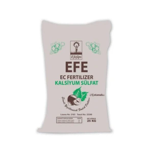 EFE KALSİYUM SÜLFAT KÜKÜRT VE KALSİYUM 25 KG LIK ÇUVAL