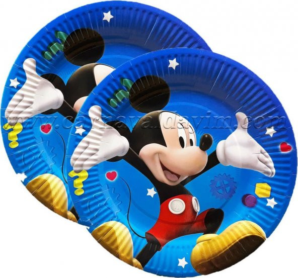 Mickey Mouse Baskılı 23,5cm Karton Tabak 10 Adet