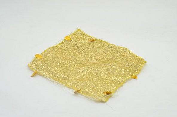 Gold (Altın) Renkte Simli Halay Mendili 10 Adet (18*18 cm)