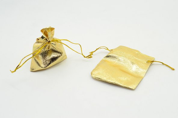 Metalize Gold (Altın) Renk Hasır Çuval Kese 7*9 CM
