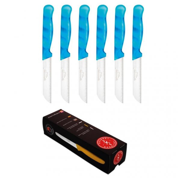 Solingen Mermer Desen Meyve Bıçağı 6lı MAVİ - 2