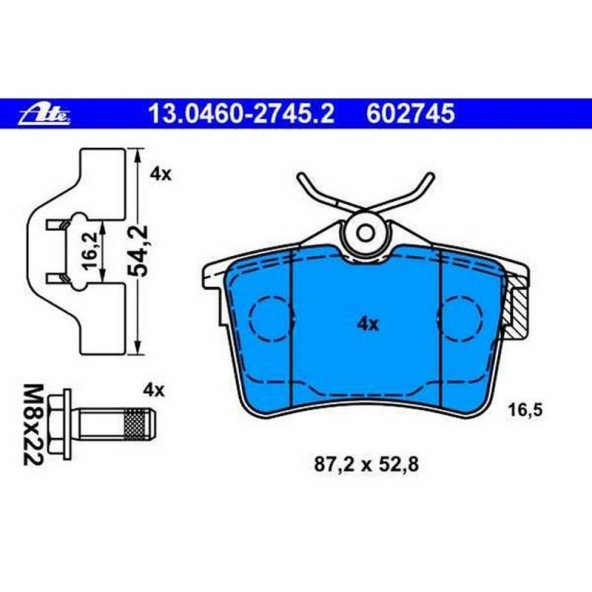 PEUGEOT PARTNER TEPEE ARKA FREN DİSK BALATASI TAKIMI    4254.29 - 3
