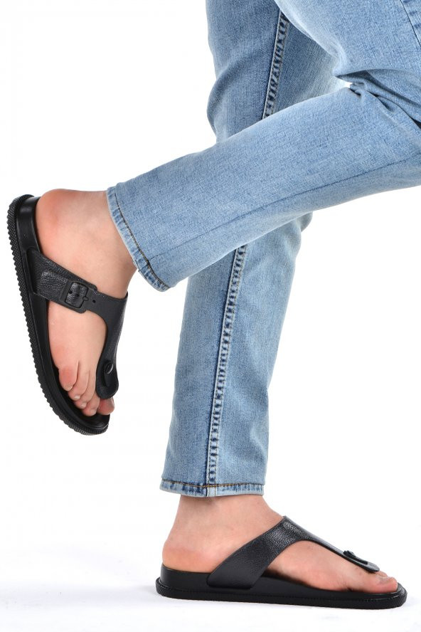 Polaris 400330.M Plaj Havuz Erkek Parmak Arası Terlik Siyah - 2