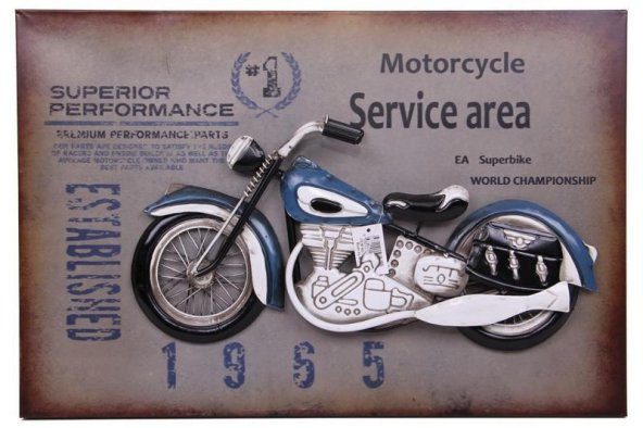 Otantik Çarşı Metal Motosiklet  Duvar Dekoru GK00130