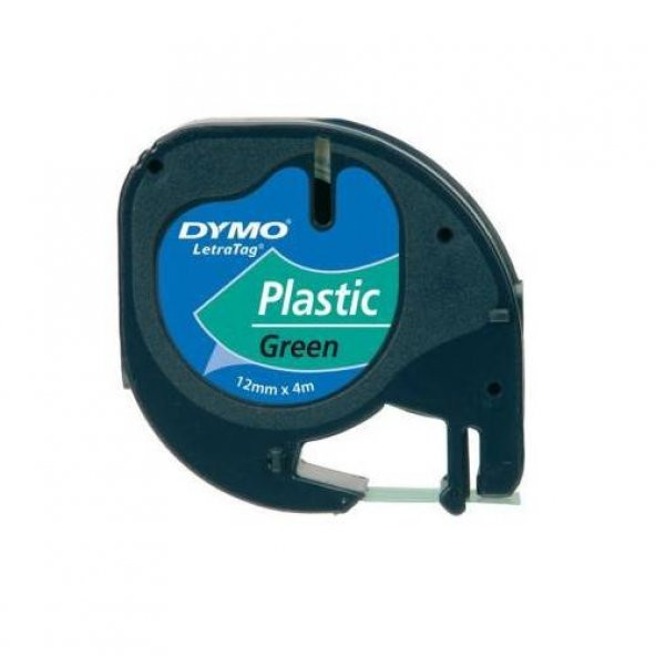 Dymo 91204 Letratag Plastik Etiket 12x4 Mt Yeşil