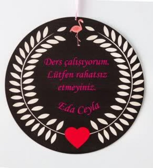 Çocuklar İçin Lütfen Rahatsız Etmeyin Yazılı Ahşap Kapı Süsü - 1
