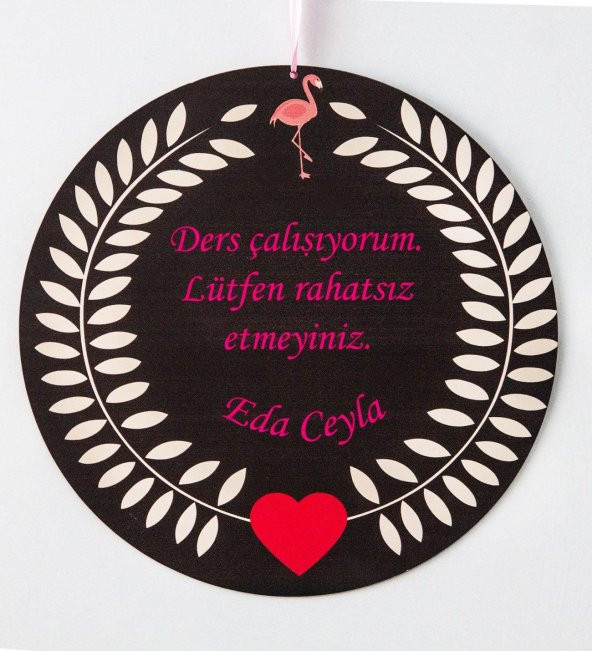 Çocuklar İçin Lütfen Rahatsız Etmeyin Yazılı Ahşap Kapı Süsü - 2