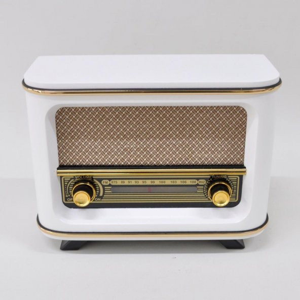 Nostaljik  Radyo Şarjlı Pil+Adaptörlü Beyaz İstanbul Model - 2
