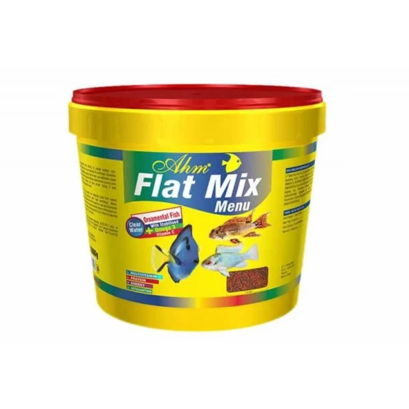 Ahm Flat Mix Menu Ufak Taneli Granül Balık Yemi Kova 3 Kg