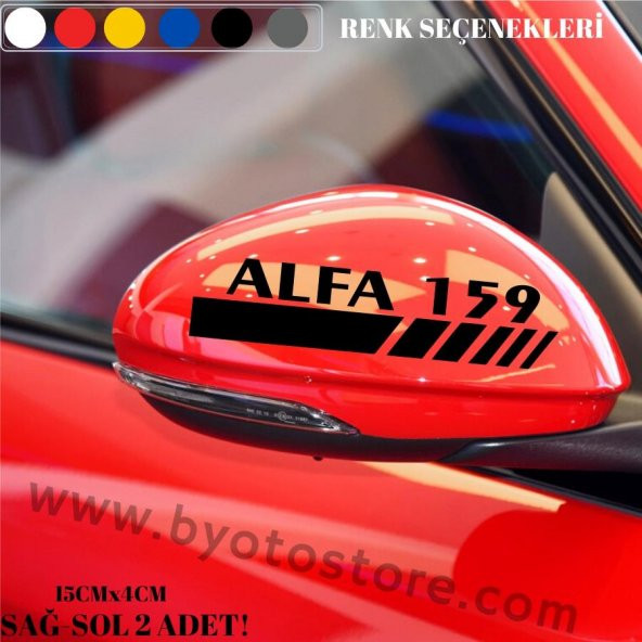 AlfaRomeo 159 için Ayna Kapağı Sticker (2 Adet)