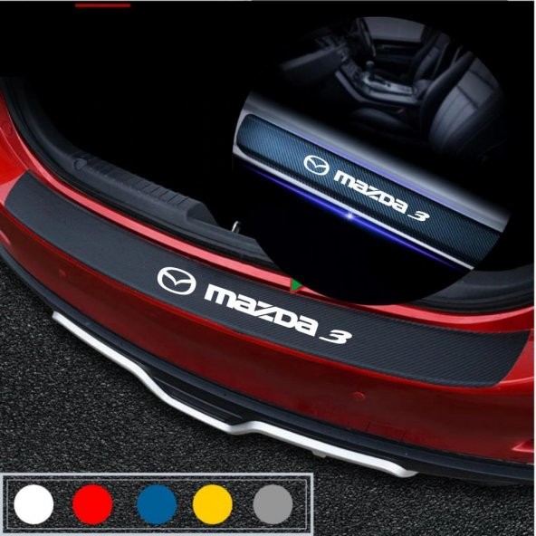 Mazda3 için Karbon Bagaj ve Kapı Eşiği Sticker Seti