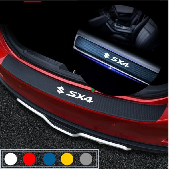 Suzuki SX4 için Karbon Bagaj ve Kapı Eşiği Sticker Seti